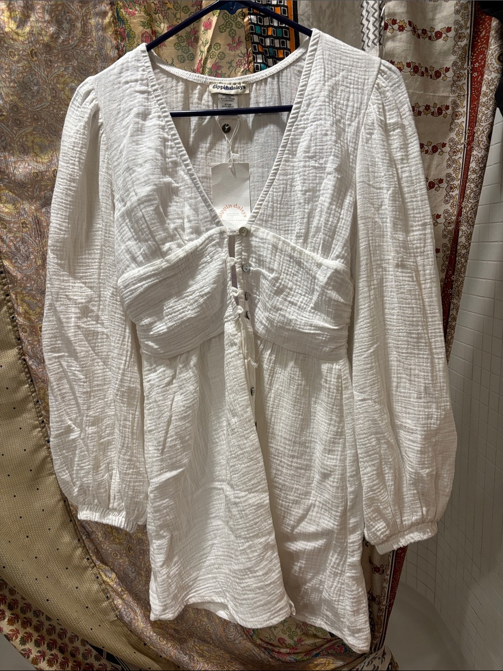 White Button-Front Dress
